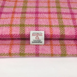 Harris Tweed Light Pink Check Wool Metre Yard