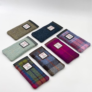Maccessori Single Glasses Case with Harris Tweed