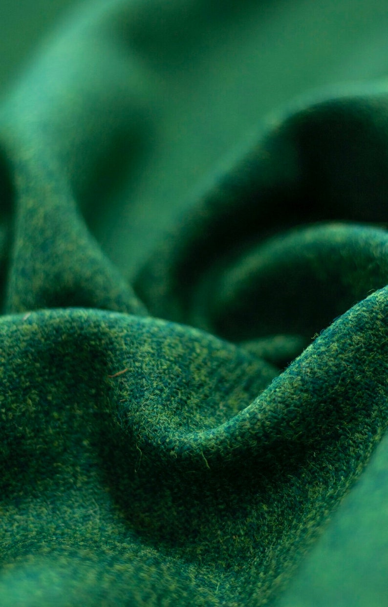 Harris Tweed Emerald Green Suitable for all upholstery and clothing. High Abrasion Resistance 30,000+ image 1