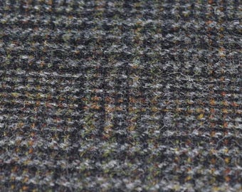 Harris Tweed Grey Green Orange Glen Check Houndstooth Suitable for all upholstery and clothing. High Abrasion Resistance 30,000+