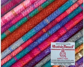 Harris Tweed Fabric And Lampshade Kit Fabric Sizes  Label Included Pink Purple Blue Green Yellow Turquoise Cerise Lilac Orange