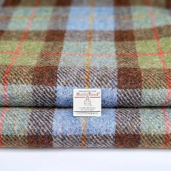 Harris Tweed Fabric MacLeod Tartan Wool Check Free Label  Metre Yard Upholstery Grade 30,000 rubs