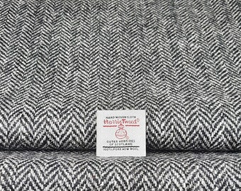 Harris Tweed Stoff Grau Schwarz Herringbone Wolle Free Label Polsterung Grade 30.000 reibt