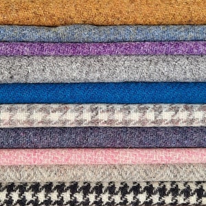 Harris Tweed Fabric Plain Herringbone Dogtooth Houndstooth Upholstery Grade Free Label