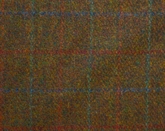 Harris Tweed Rust Mix Overcheck Suitable for all upholstery and clothing. High Abrasion Resistance 30,000+