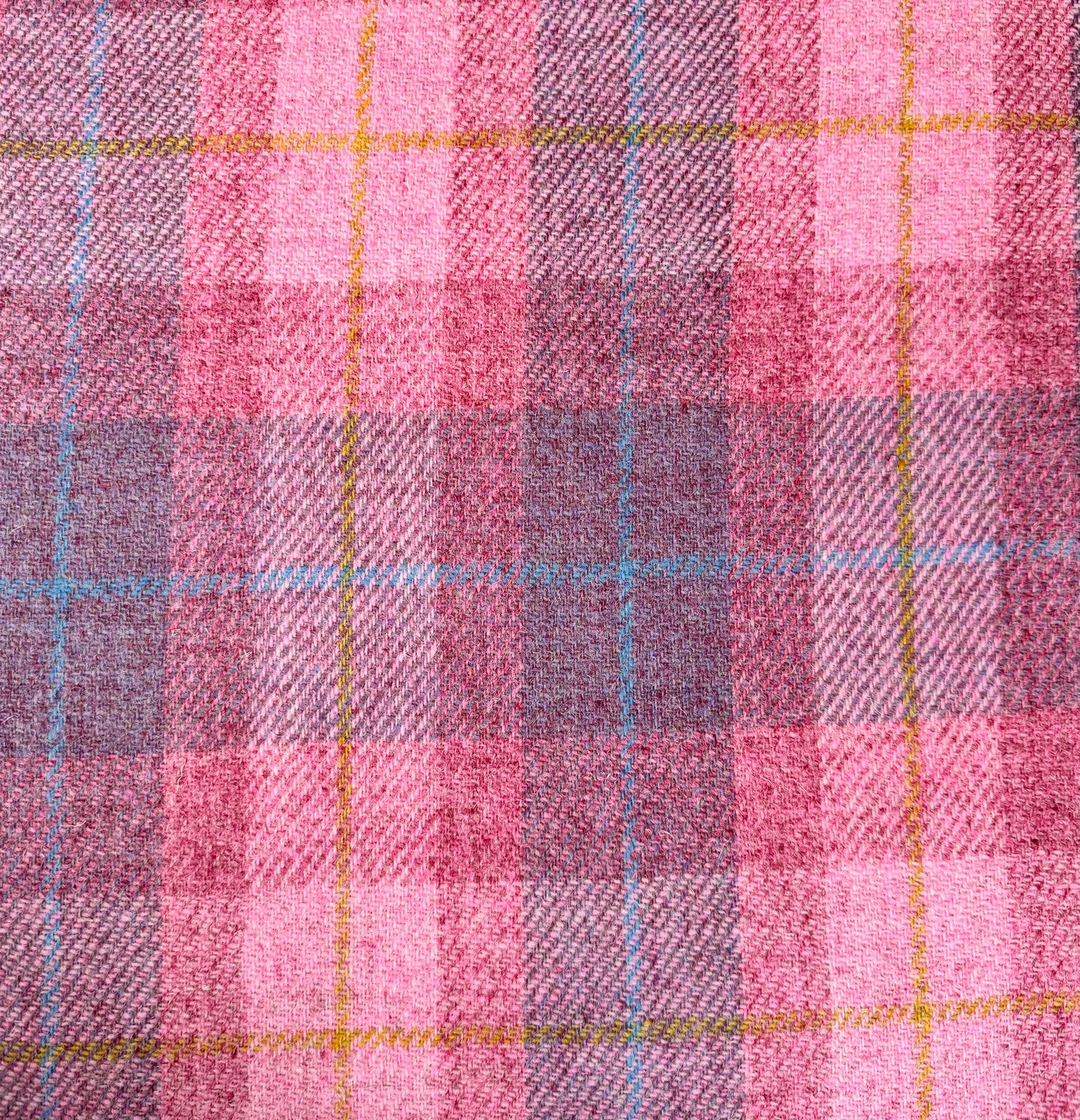 Harris Tweed Pink Check Fabric Wool Suitable for All Upholstery and ...