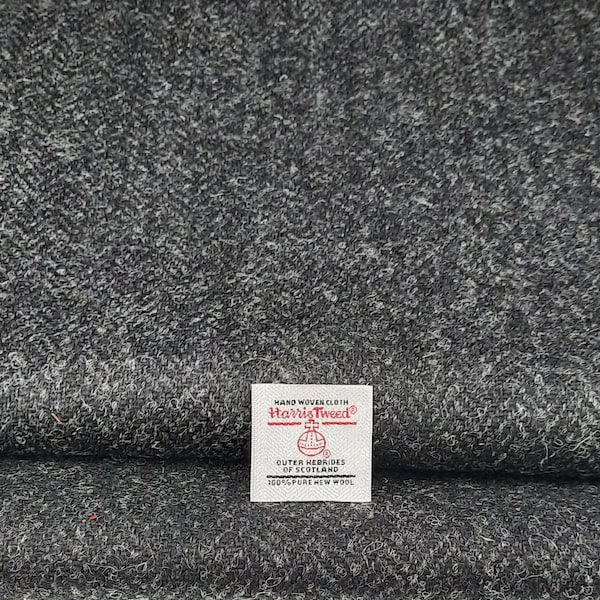 Tissu Harris Tweed, gris anthracite, laine à chevrons, rembourrage sans étiquette, qualité 30 000 roubles