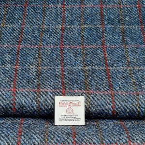 Harris Tweed Denim Blue Windowpane Check Suitable for All Upholstery ...