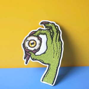 Zombie Hand Embroidered Patch: Spooky Halloween Applique