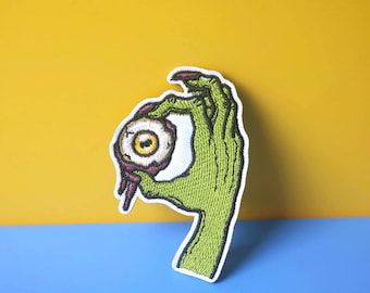 Zombie Hand Embroidered Patch: Spooky Halloween Applique