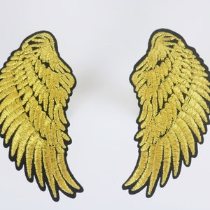 golden angel wings patch, iron on patch/embroidered patch/funny patch/applique/sew on patch