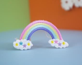 Rainbow Cloud Embroidered Iron-On Patch