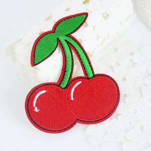 cherry patch, fruit patch, red, iron on patch/embroidered patch/funny patch/applique/sew on patch