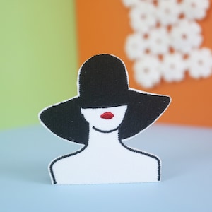 Chic Woman Embroidered Patch: Iron-On Applique