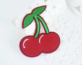 cherry patch, fruit patch, red, iron on patch/embroidered patch/funny patch/applique/sew on patch