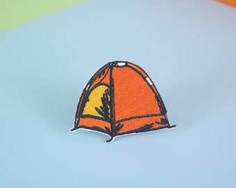 Camping Tent Patch: Iron-On Embroidered Applique
