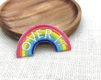 Over It Rainbow Patch – Colorful Embroidered Iron-On Applique