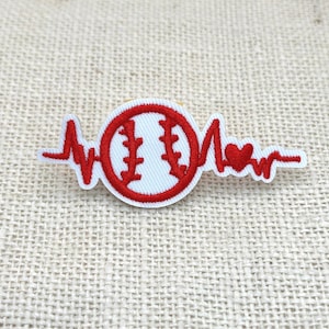 Baseball Heartbeat Iron On Patch: DIY Sports Gift