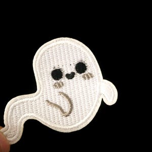 Cute white ghost iron on patch/embroidered patch/funny patch/applique/sew on patch