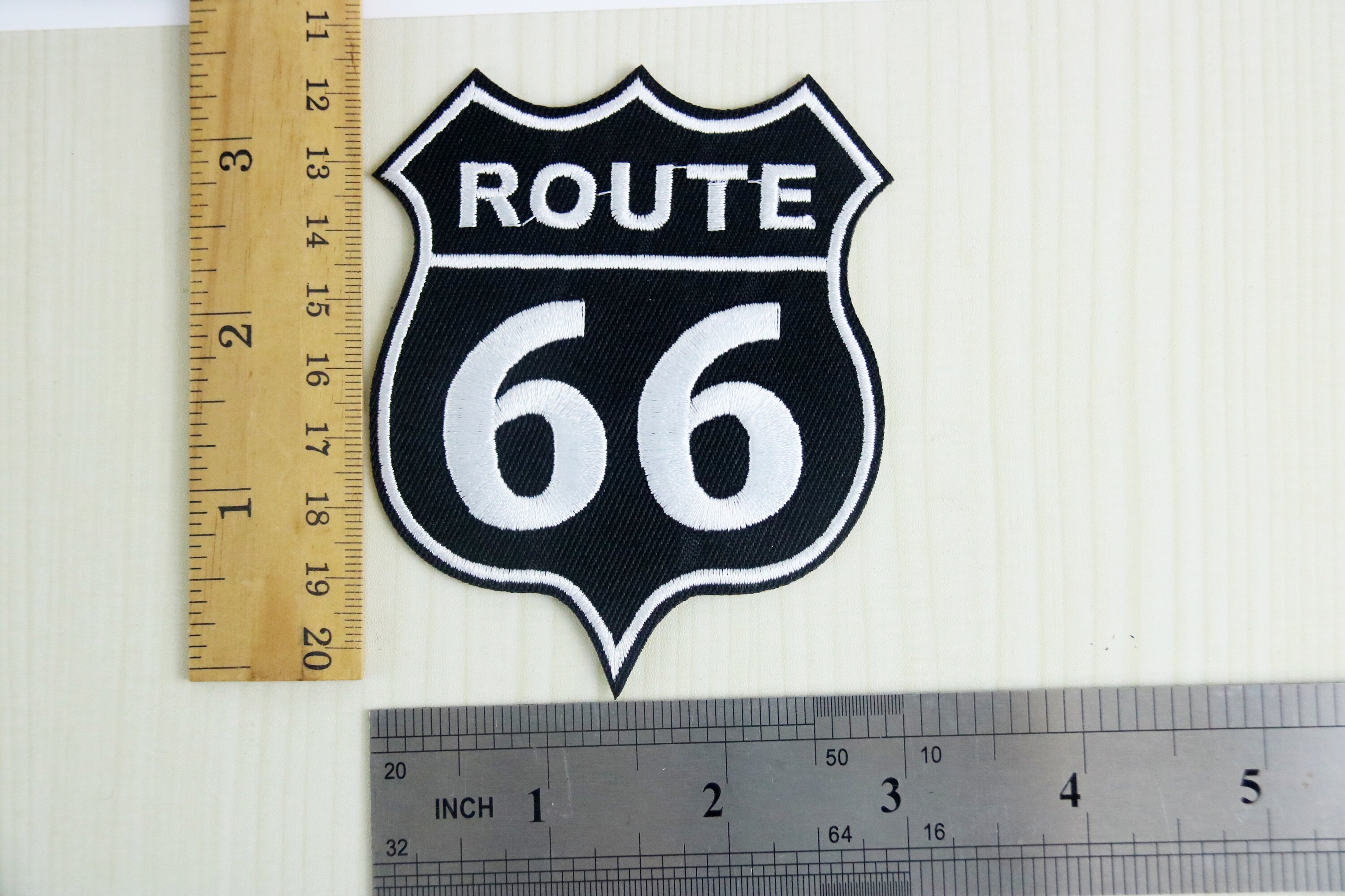 Toppa Termoadesiva E Da Cucire Route 66 - 8x5 Cm - Per Giubbotti, Jeans E Accessori