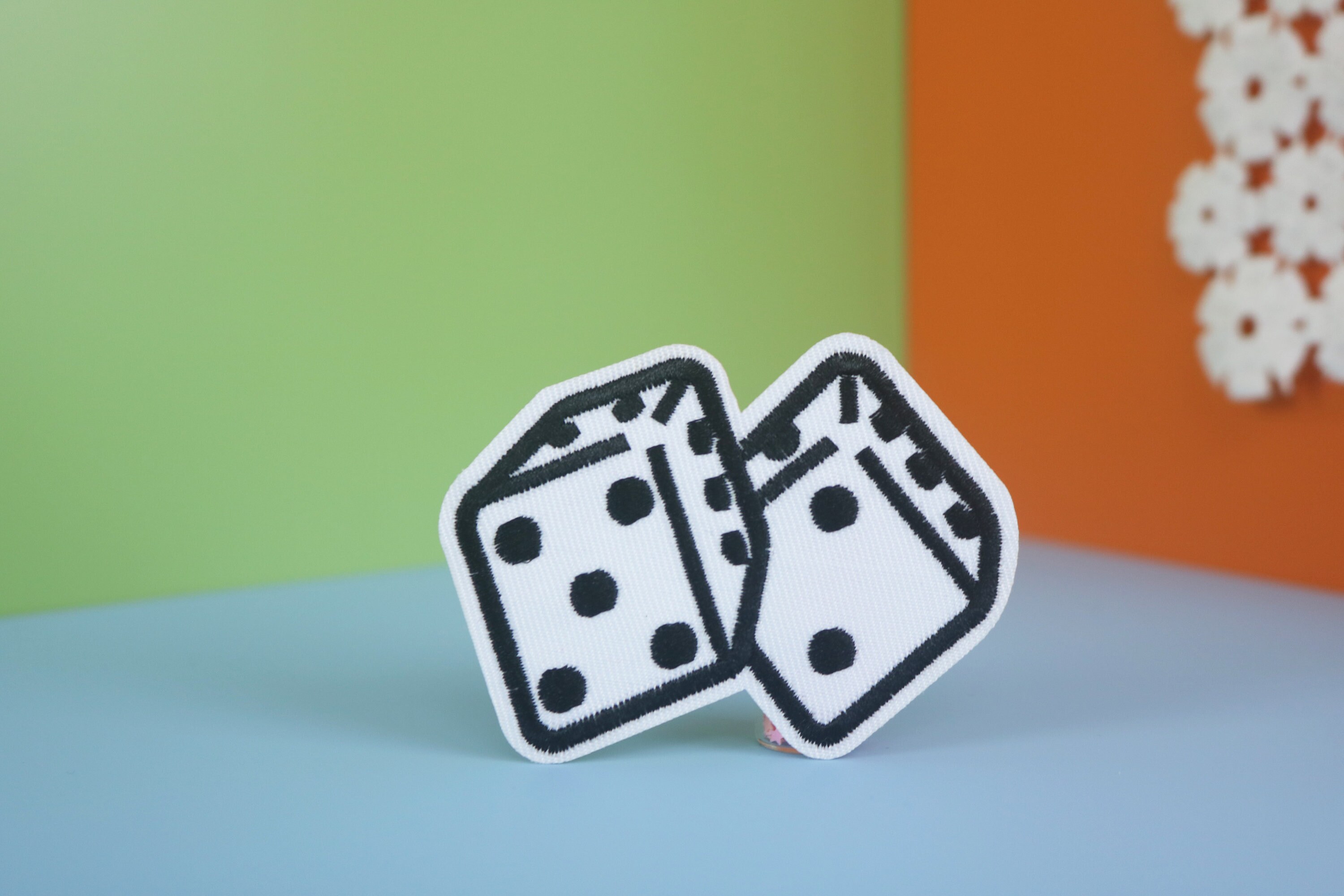 retro dices patch, iron on patch/embroidered patch/funny patch/applique/sew on patch