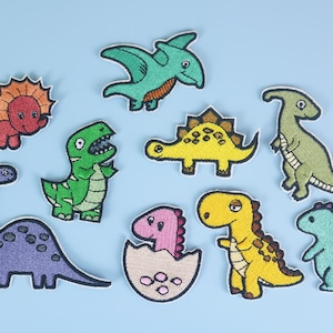 Dinosaurier Aufnäher, Bügelbild mit Dinosauriern, Dino Patches, Bügelbild zum aufnähen!
