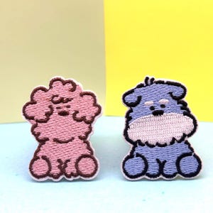 Colorful Dog Iron On Patch: Embroidered Applique