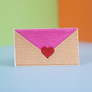 Parche de carta de amor, parche de sobre, parche para planchar, parche bordado, parche divertido, aplique, parche para coser