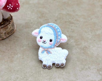 Cute Baby Lamb Iron-On Patch – Embroidered Sheep Applique