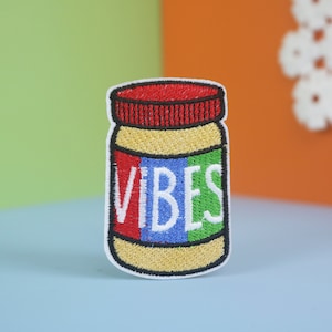 Vibes Jar Embroidered Patch - Iron On Applique