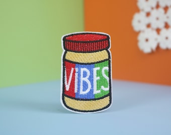 Vibes Jar Embroidered Patch - Iron On Applique