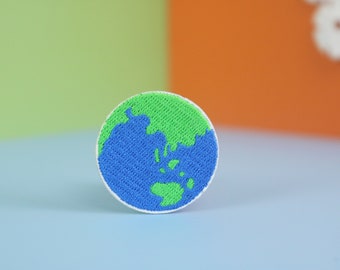 Earth Patch: Embroidered Iron-On Applique