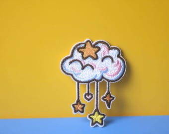 Cloud and Stars nursery theme iron on patch/embroidered patch/funny patch/applique/sew on patch