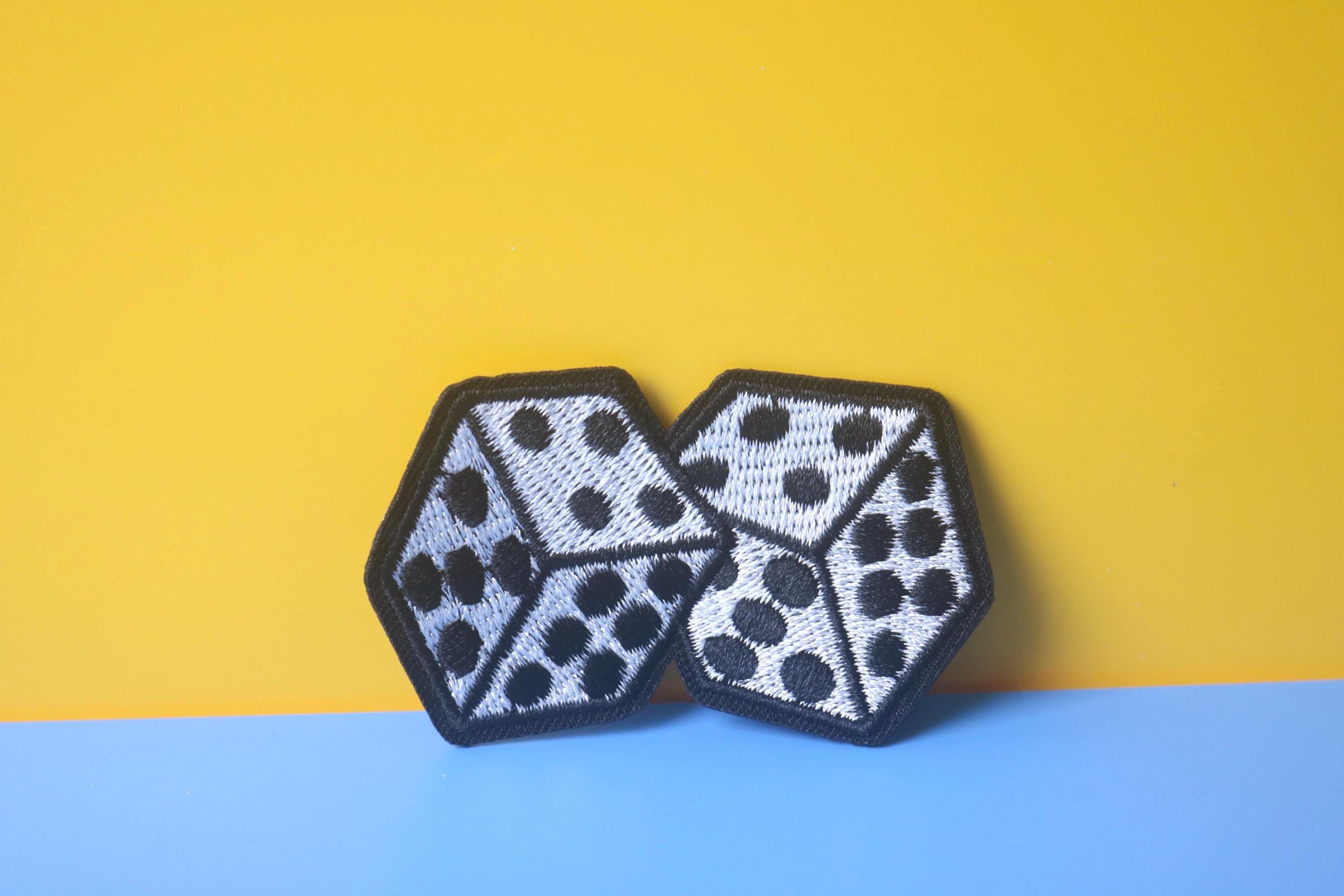 Retro Dice Iron on Patch: Embroidered Applique for Jackets - Etsy