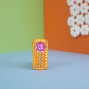 Lollipop Iron On Patch: Embroidered Candy Applique