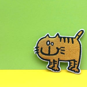 Happy Face Yellow Cat Cute Animal iron on patch/embroidered patch/funny patch/applique/sew on patch