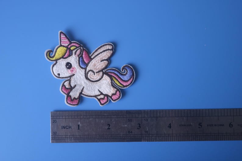 Adorable Flying Unicorn Rainbow Pastel Colors Iron on Patch/embroidered