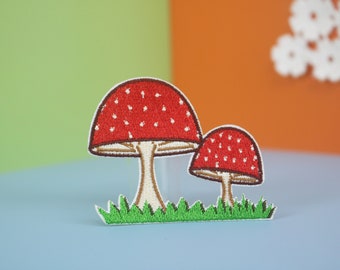 Fliegenpilz Aufnäher: Gesticktes Bügelbild