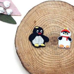 Pinguin Aufnäher: Selbstklebende DIY Stickerei, Scrapbooking (2 Stück)