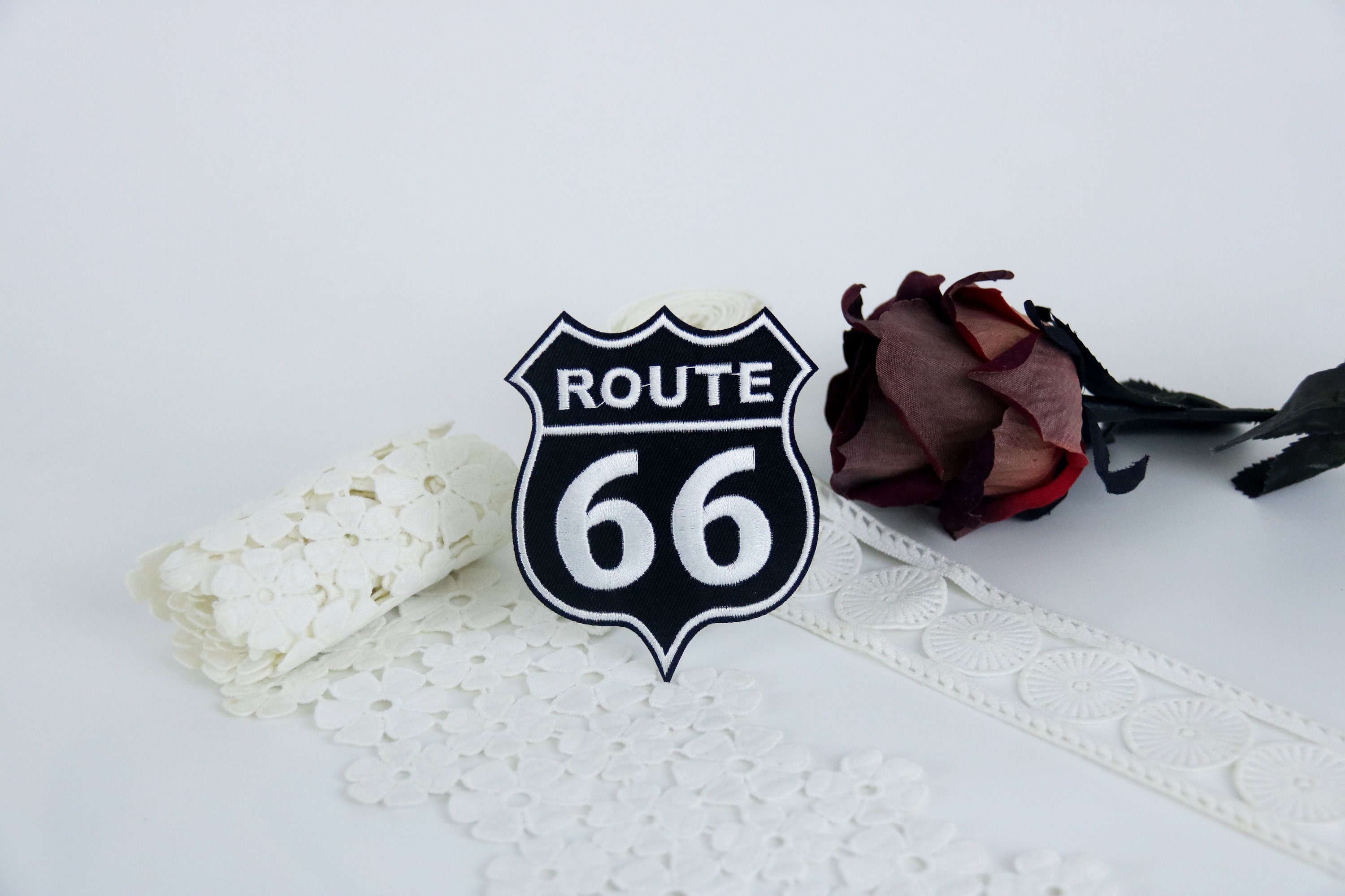 A-PRO - Badge Termoadesiva Patch Tessuto Route 66 Toppa Fa Ba1006goldxl