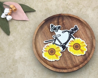 Blumen Fahrrad Aufnäher: Abenteuer Applikation