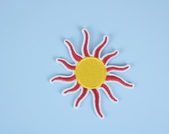 Sun Embroidered Iron-On Patch: Summer Applique