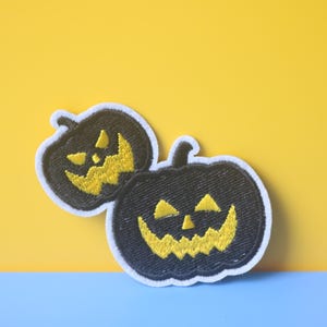 black Jack-O&#39;-Lantern Halloween pumpkin spooky iron on patch/embroidered patch/funny patch/applique/sew on patch