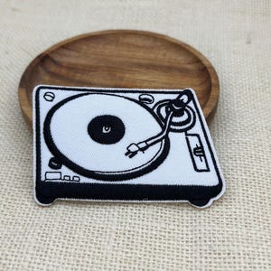Parche para tocadiscos de vinilo: aplique bordado termoadhesivo