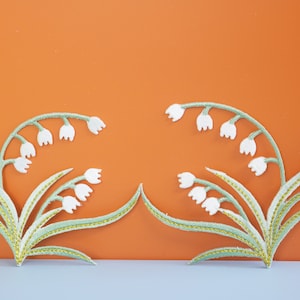 ein paar ästhetische Maiglöckchen Flicken, Blumen Aufnäher, Aufnäher zum Aufbügeln/Flicken/lustige Applikation