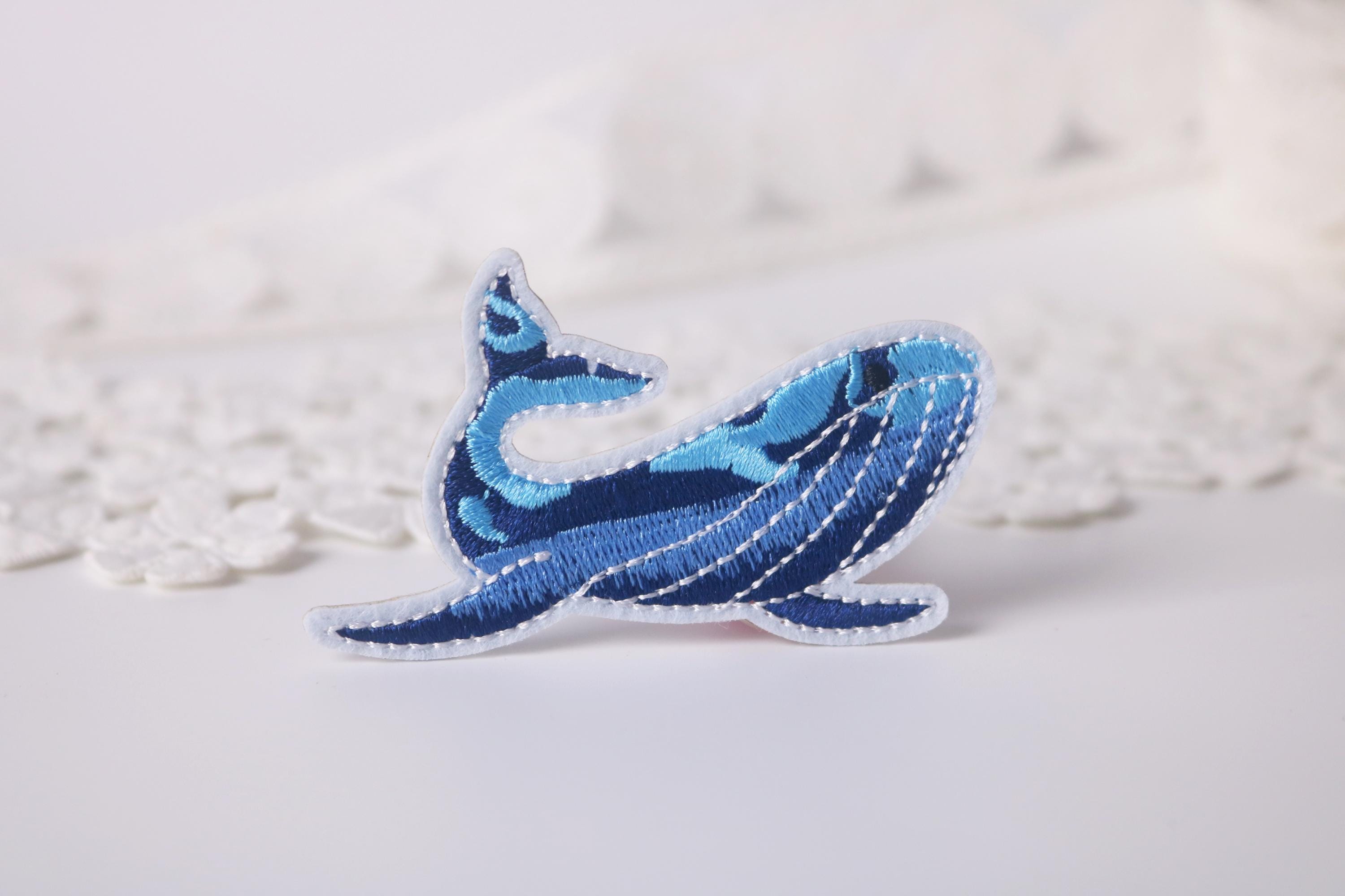 Blue Whale Iron-on Patch: Embroidered Applique - Etsy