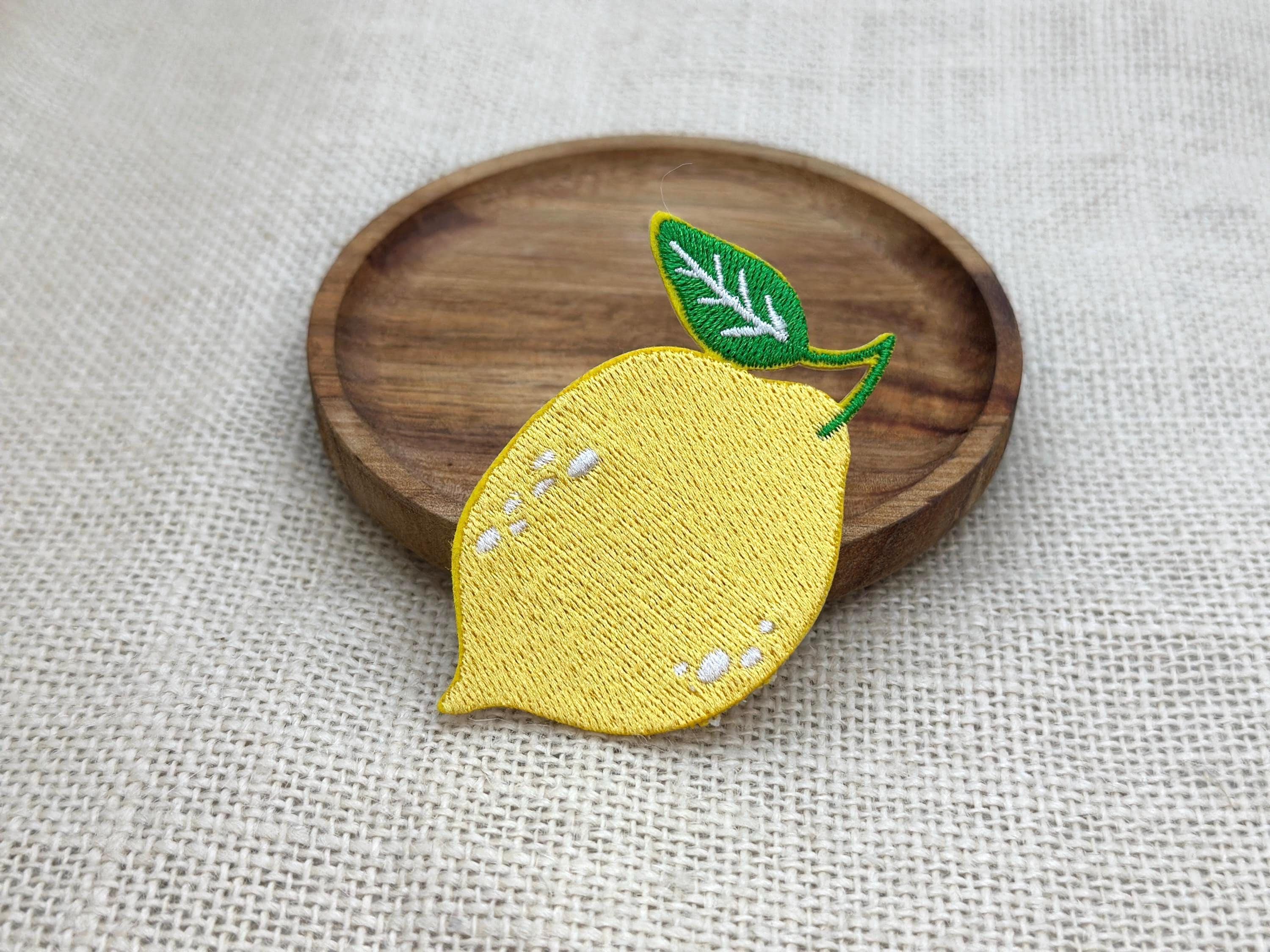 Lemon Embroidered Iron-on Patch: Fruit Applique - Etsy
