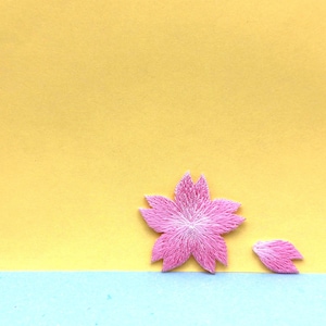 桜刺繍パッチ 2個 - ピンクの桜のアイロン接着パッチ 日本の花のアップリケ かわいい DIY パッチ ジャケット、バッグ、ベビー服用