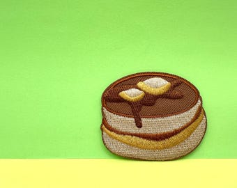 Pancake Stack Embroidered Iron-On Patch – Breakfast Food Applique