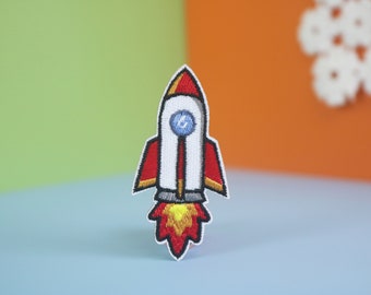 rocket patch, iron on patch/embroidered patch/funny patch/applique/sew on patch